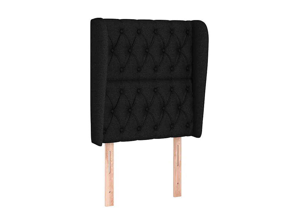 Tête de lit avec oreilles Noir 83x23x118/128 cm Tissu