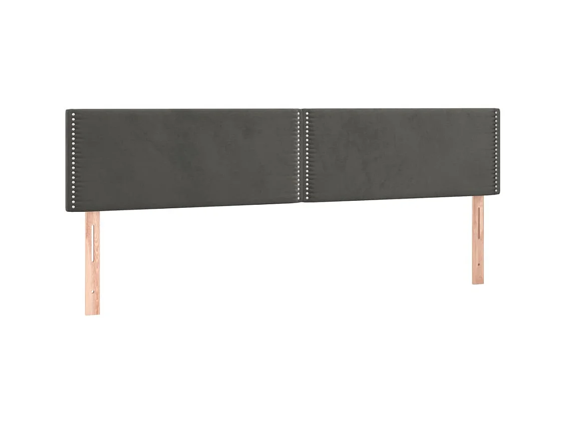 Têtes de lit 2 pcs Gris foncé 90x5x78/88 cm Velours