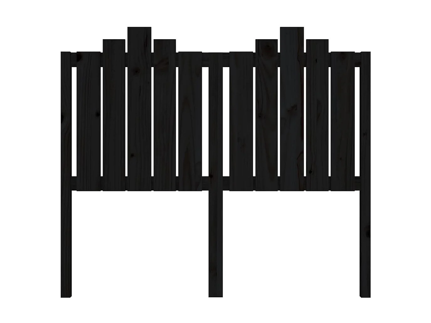 Cabecero Negro 126x4x110 cm Madera maciza de pino