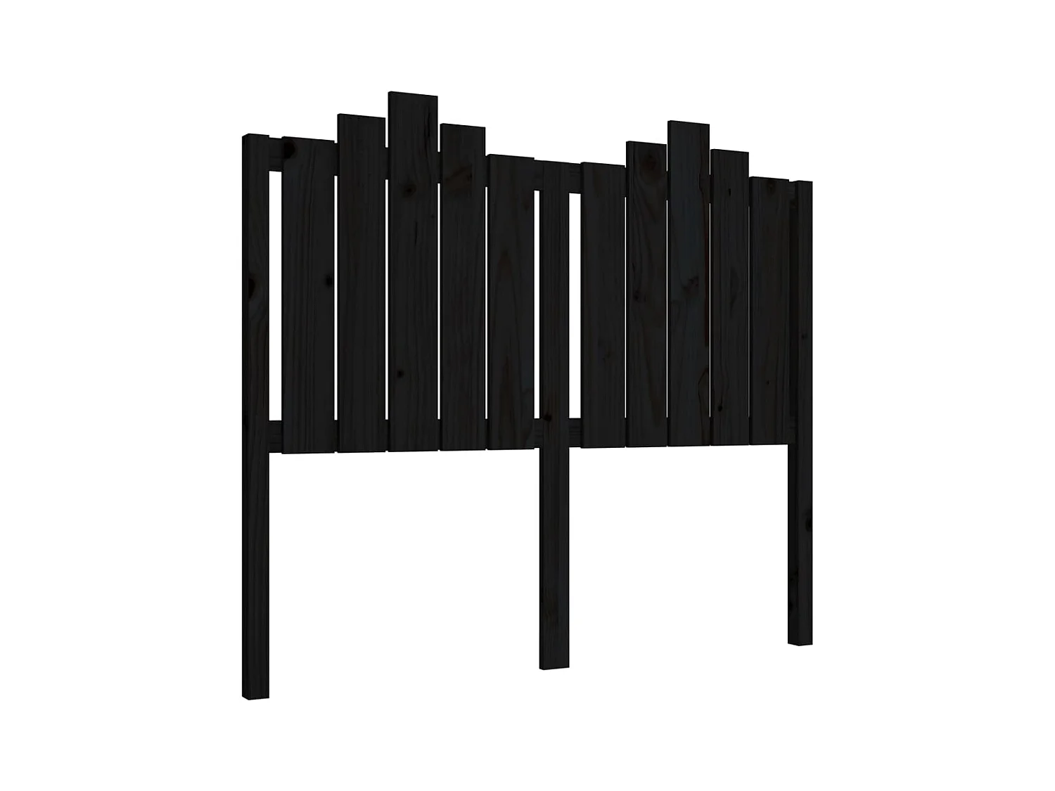 Tête de lit Noir 126x4x110 cm Bois massif de pin