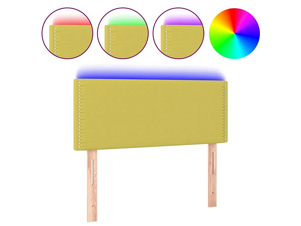 Testiera LED Verde 100x5x78/88 cm Tessuto