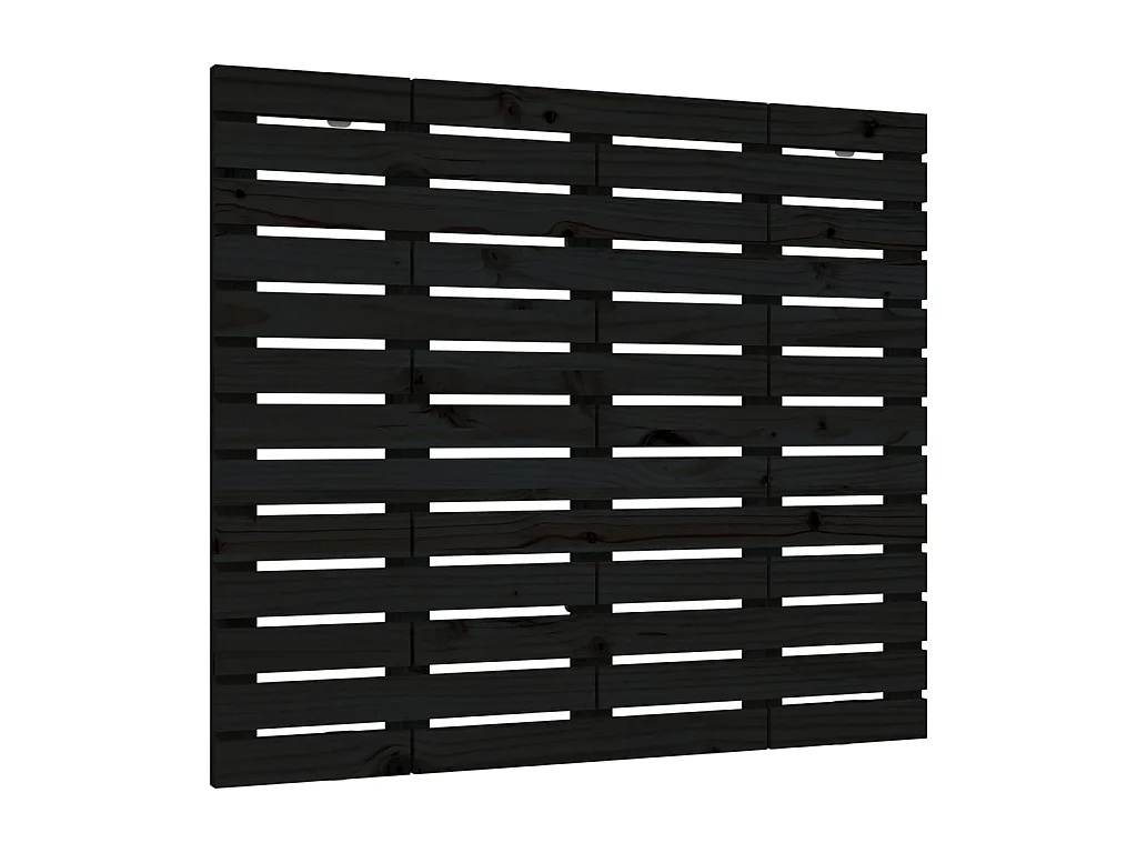 Tête de lit murale Noir 106x3x91,5 cm Bois massif de pin