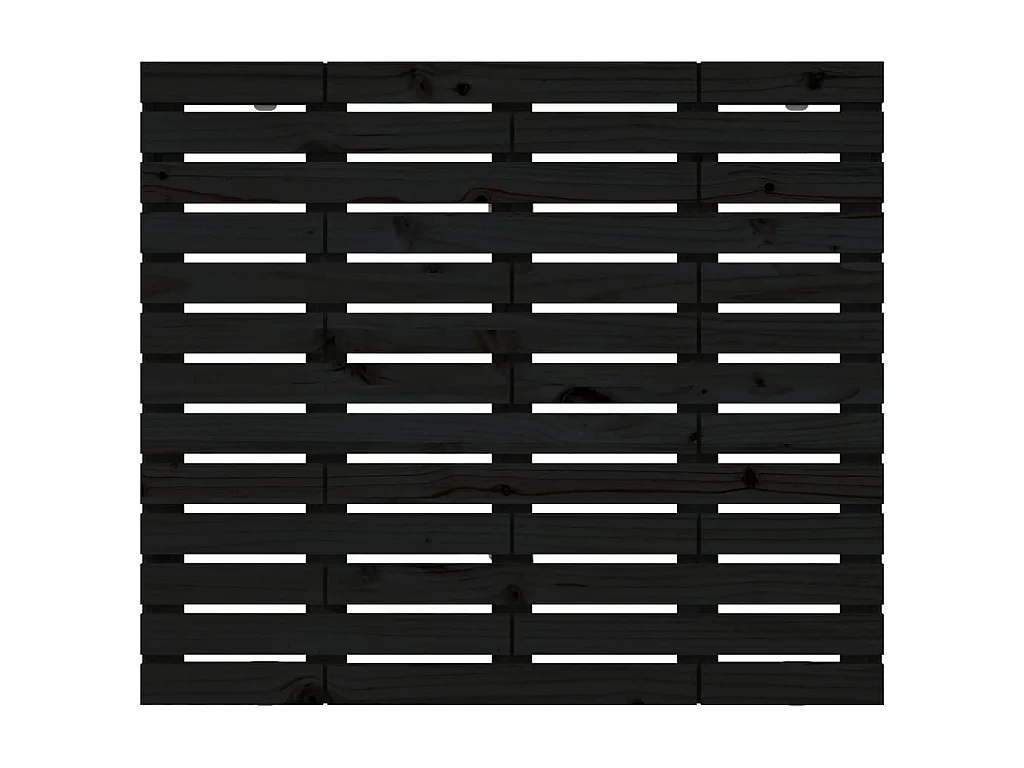 Tête de lit murale Noir 106x3x91,5 cm Bois massif de pin