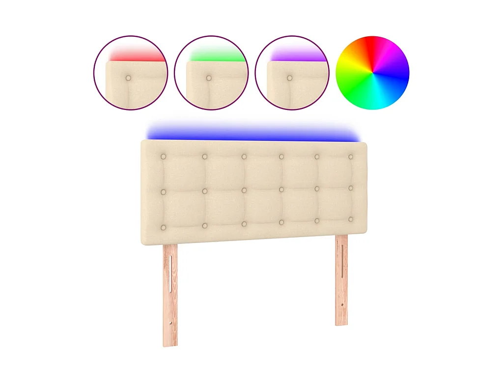 Tête de lit à LED Crème 90x5x78/88 cm Tissu