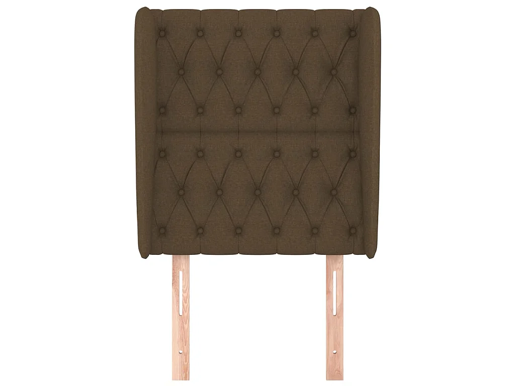 Tête de lit avec oreilles Marron foncé 83x23x118/128 cm Tissu