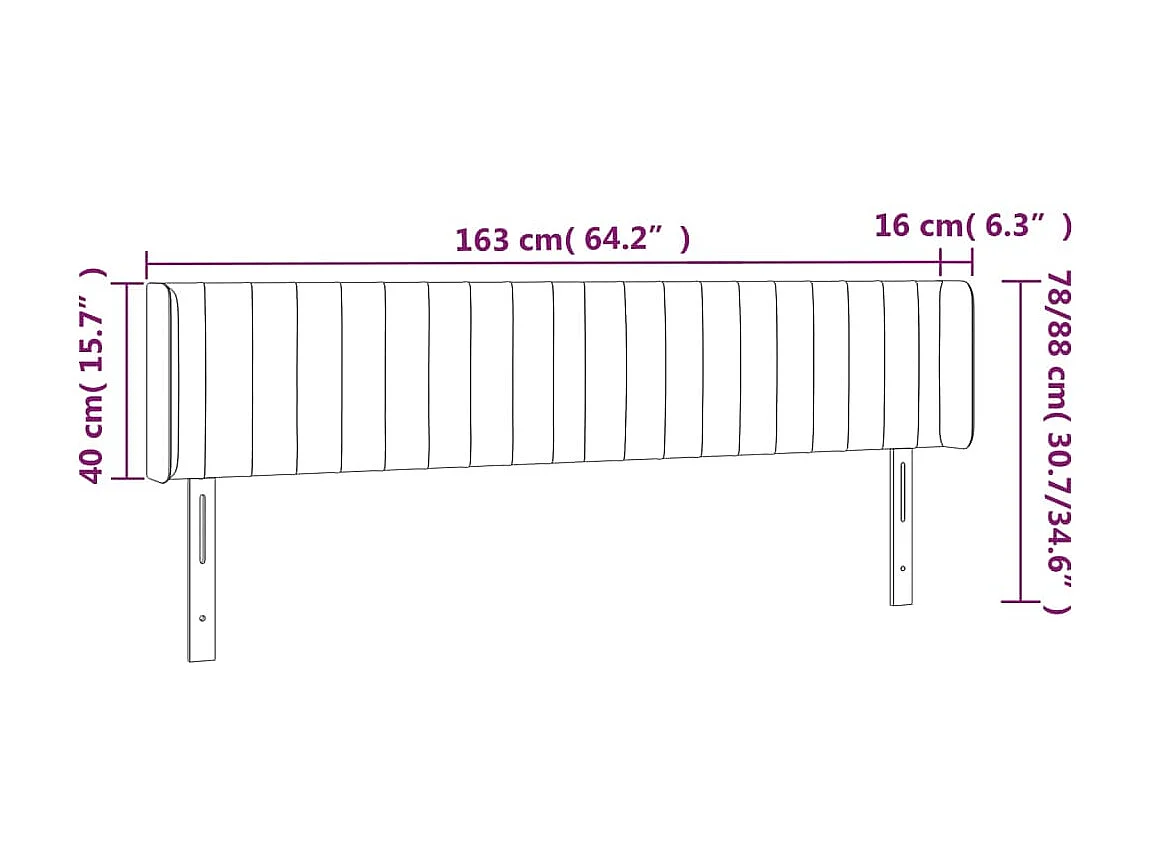 Cabeceira LED cinza claro 163x16x78/88 cm Tecido