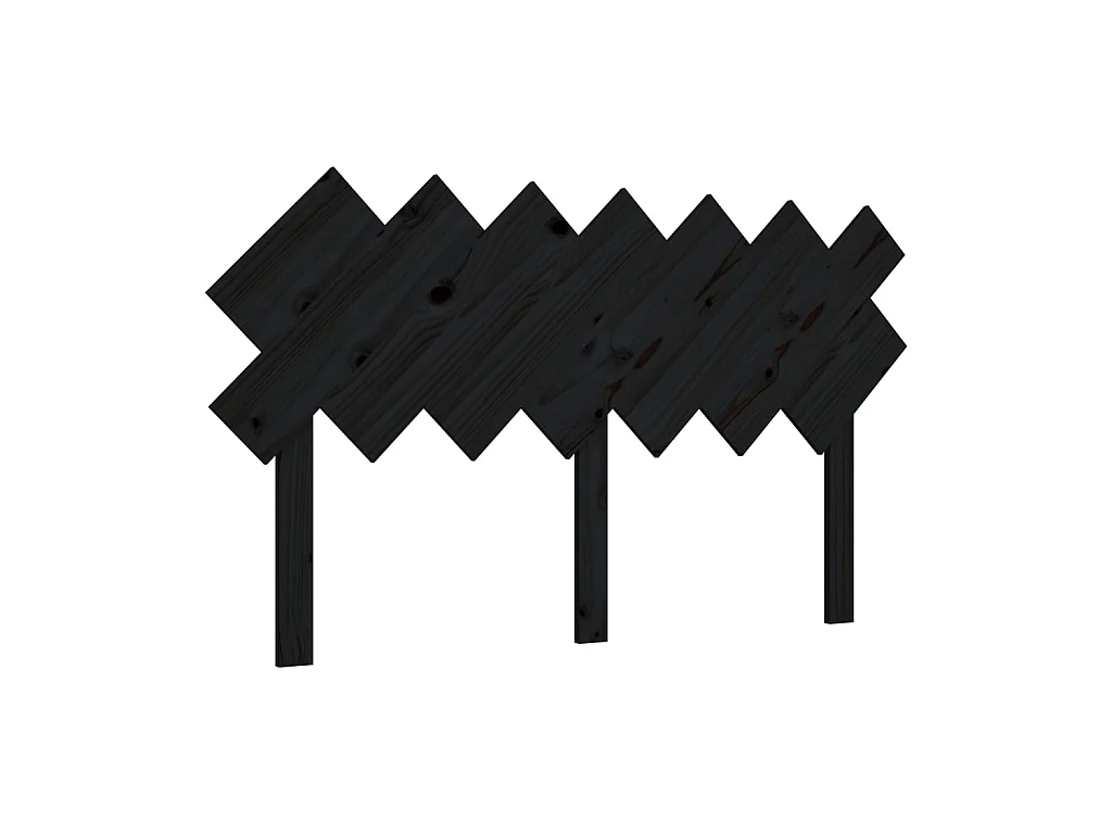 Tête de lit Noir 141x3x80,5 cm Bois massif de pin