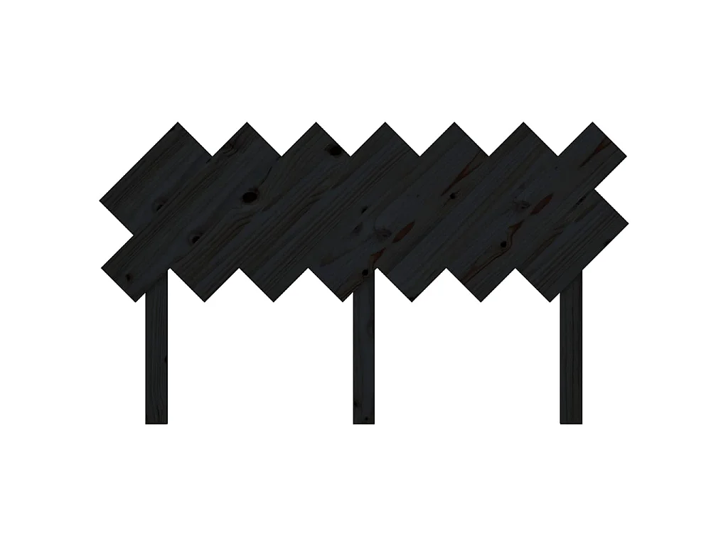 Tête de lit Noir 141x3x80,5 cm Bois massif de pin