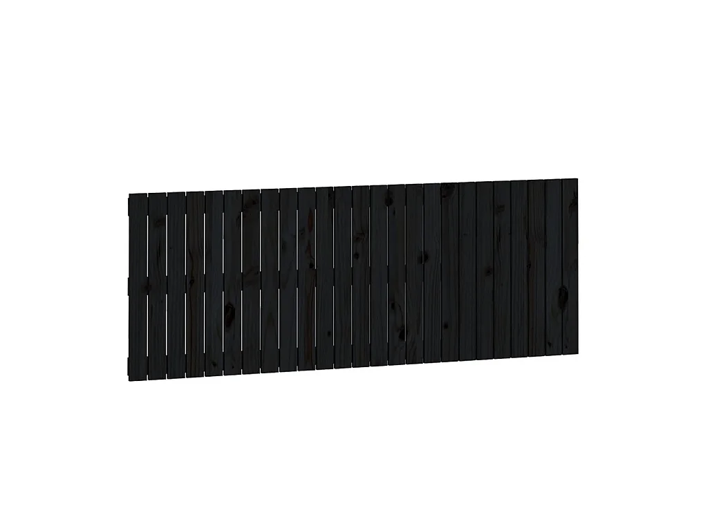 Tête de lit murale Noir 159,5x3x60 cm Bois massif de pin