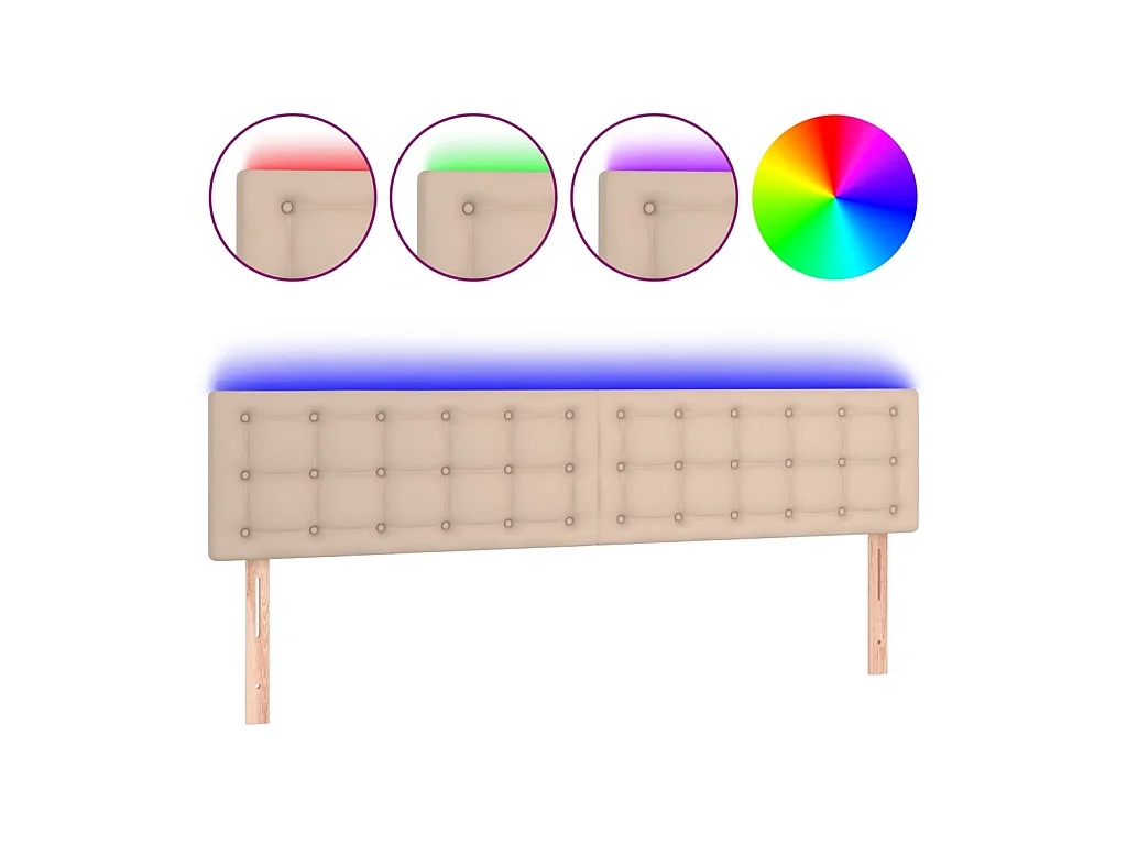Tête de lit à LED Cappuccino 180x5x78/88 cm Similicuir