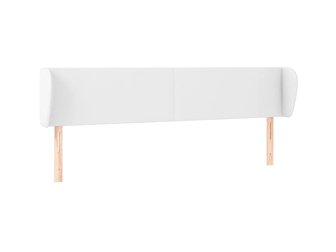 Tête de lit avec oreilles Blanc 163x23x78/88 cm Similicuir
