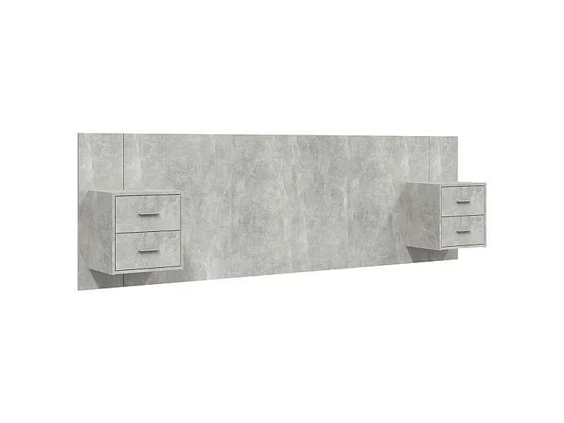 Testiera con armadietti Grigio cemento Derivati del legno