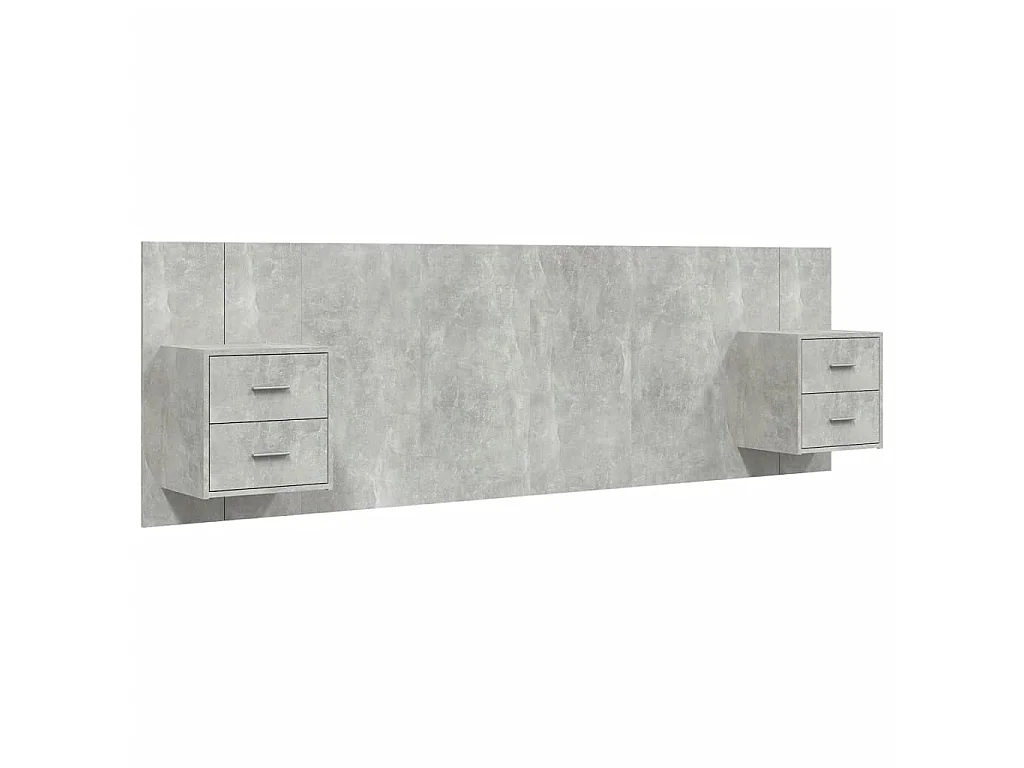 Testiera con armadietti Grigio cemento Derivati del legno