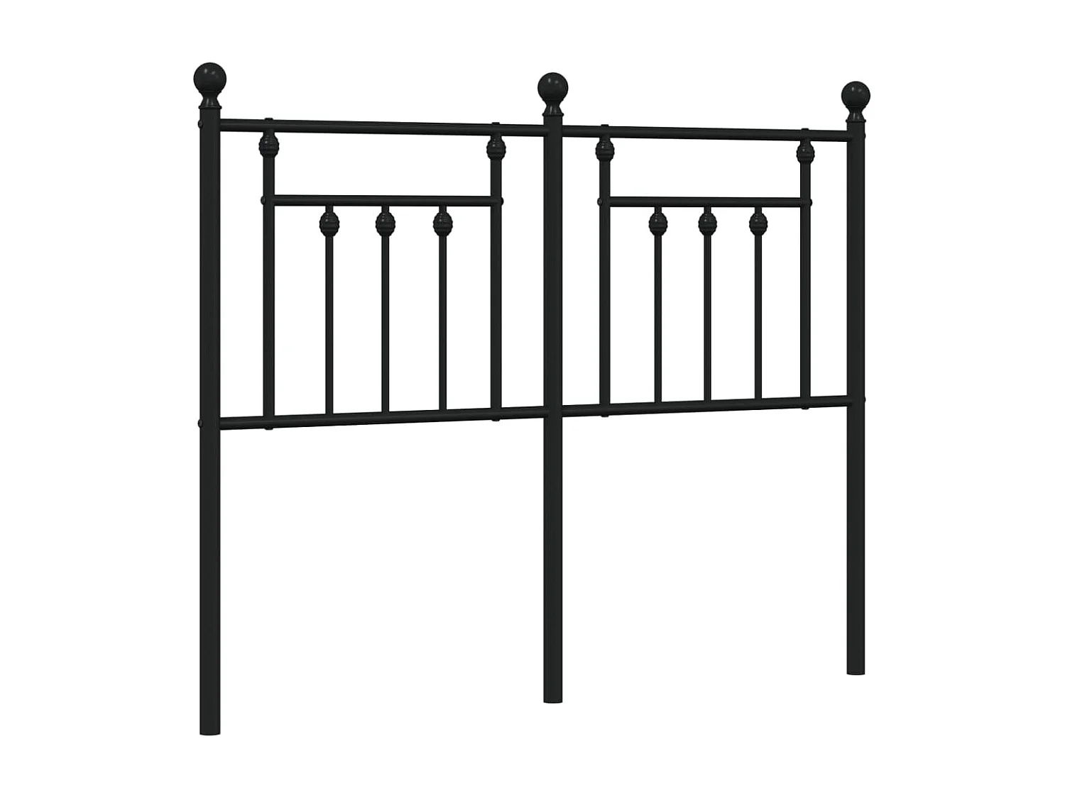 Kopfteil aus schwarzem Metall, 120 cm