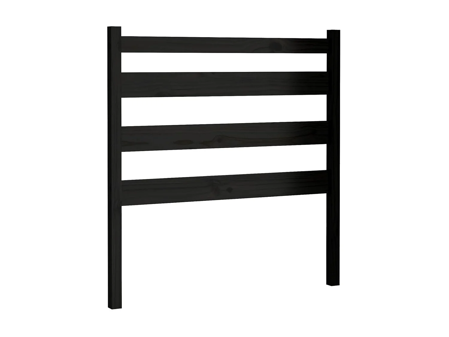 Testiera Nera 106x4x100 cm Legno di pino massiccio