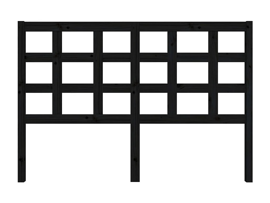 Tête de lit Noir 145,5x4x100 cm Bois massif de pin
