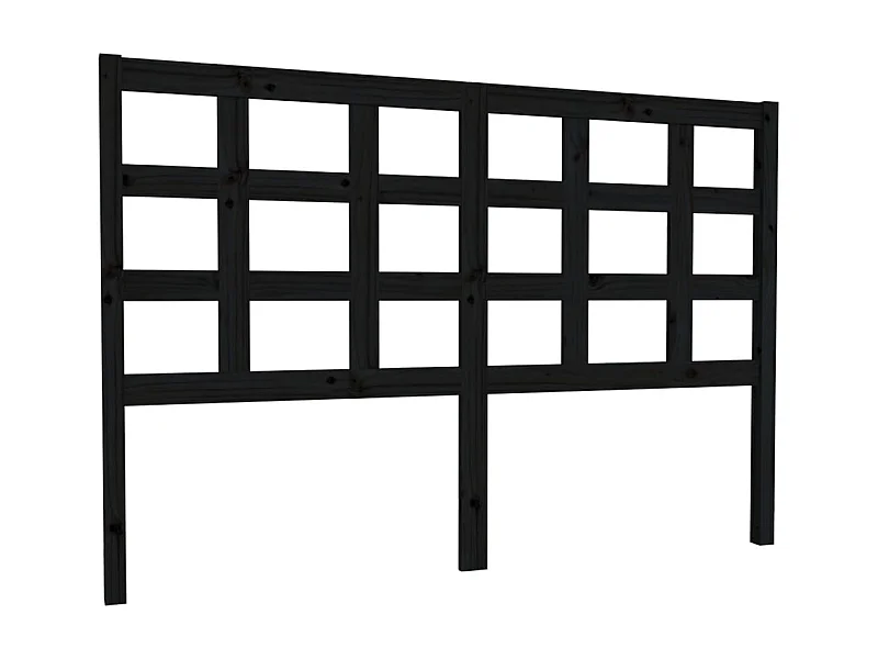 Tête de lit Noir 145,5x4x100 cm Bois massif de pin