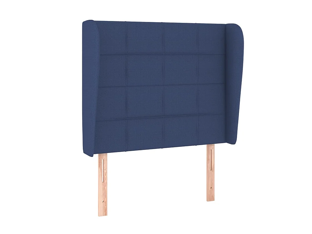 Tête de lit avec oreilles Bleu 93x23x118/128 cm Tissu