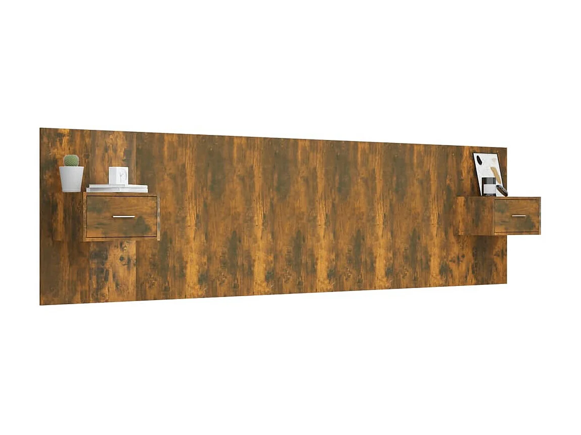 Testiera con armadietti Rovere affumicato Multistrato