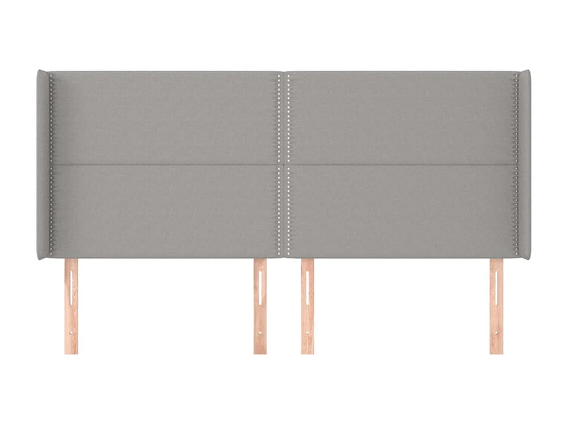 Cabeceira com orelhas Cinza claro 203x16x118/128 cm Tecido