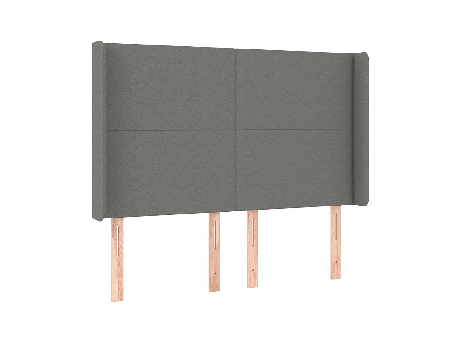 Tête de lit avec oreilles Gris foncé 147x16x118/128 cm Tissu