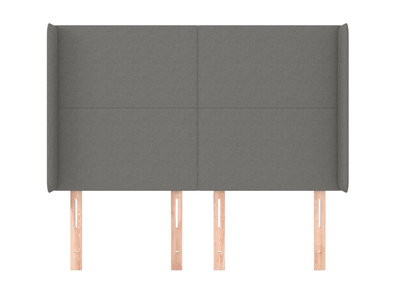 Tête de lit avec oreilles Gris foncé 147x16x118/128 cm Tissu