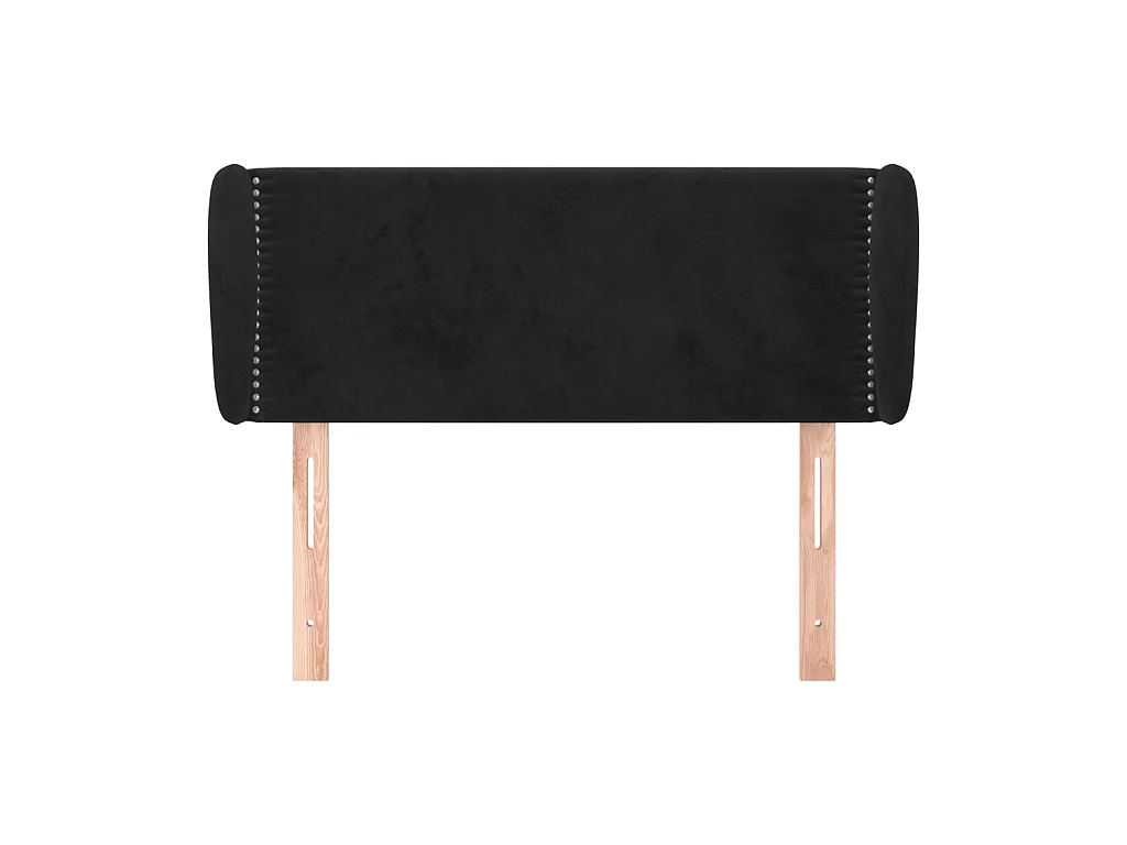 Testiera con orecchie Nero 83x23x78/88 cm Velluto
