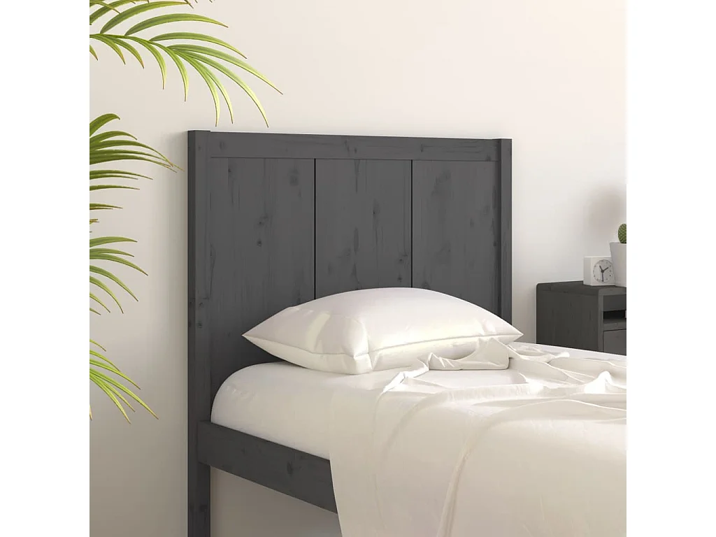 Tête de lit Gris 80,5x4x100 cm Bois massif de pin