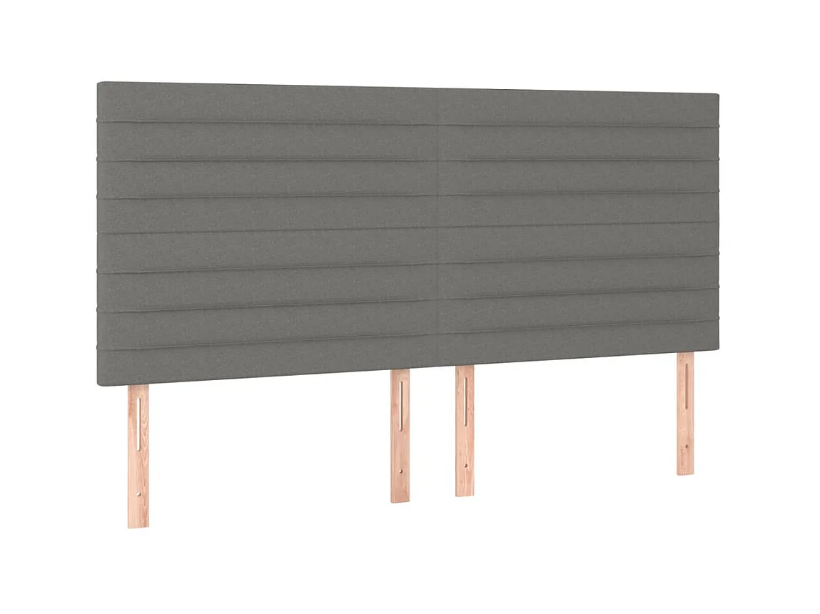 Têtes de lit 4 pcs Gris foncé 100x5x78/88 cm Tissu