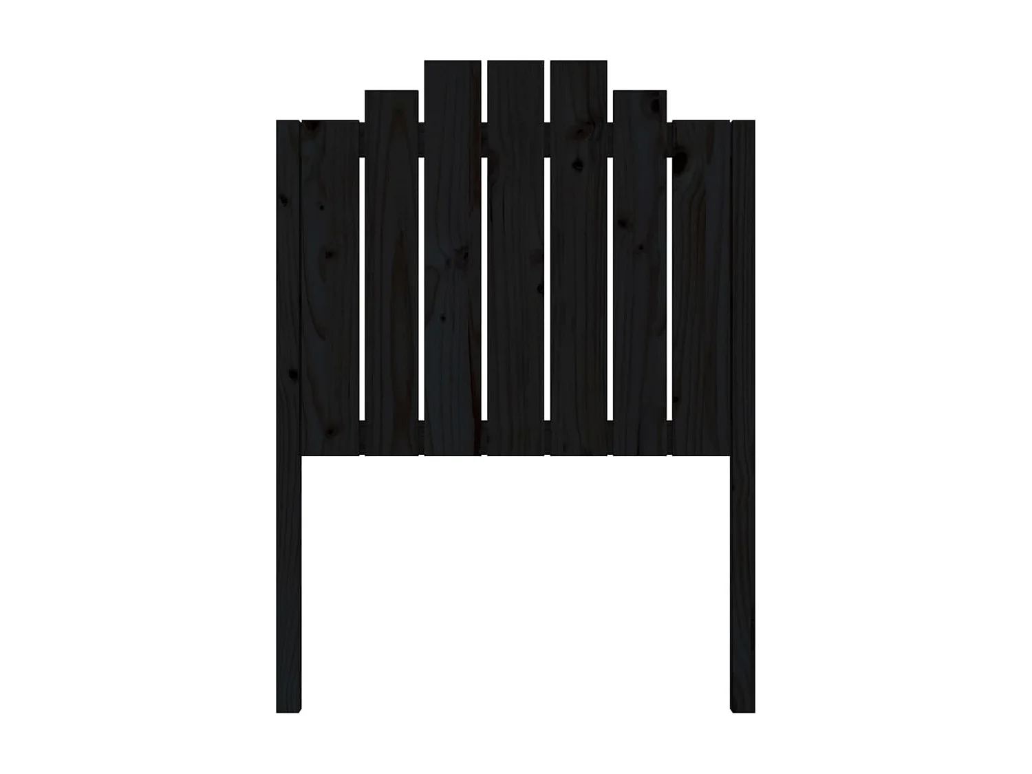 Testiera Nera 81x4x110 cm Legno di pino massiccio