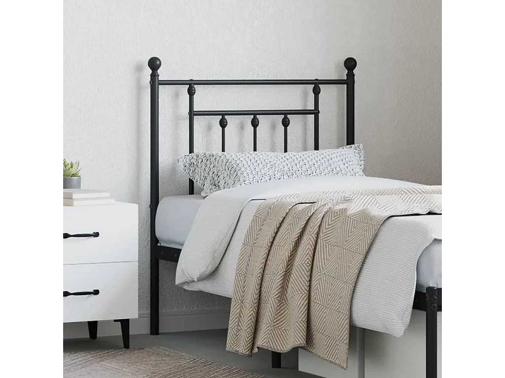 Tête de lit métal noir 75 cm