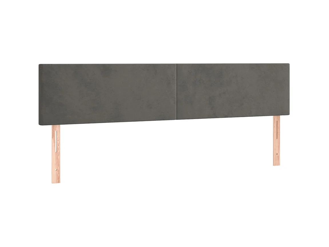 Têtes de lit 2 pcs Gris foncé 100x5x78/88 cm Velours