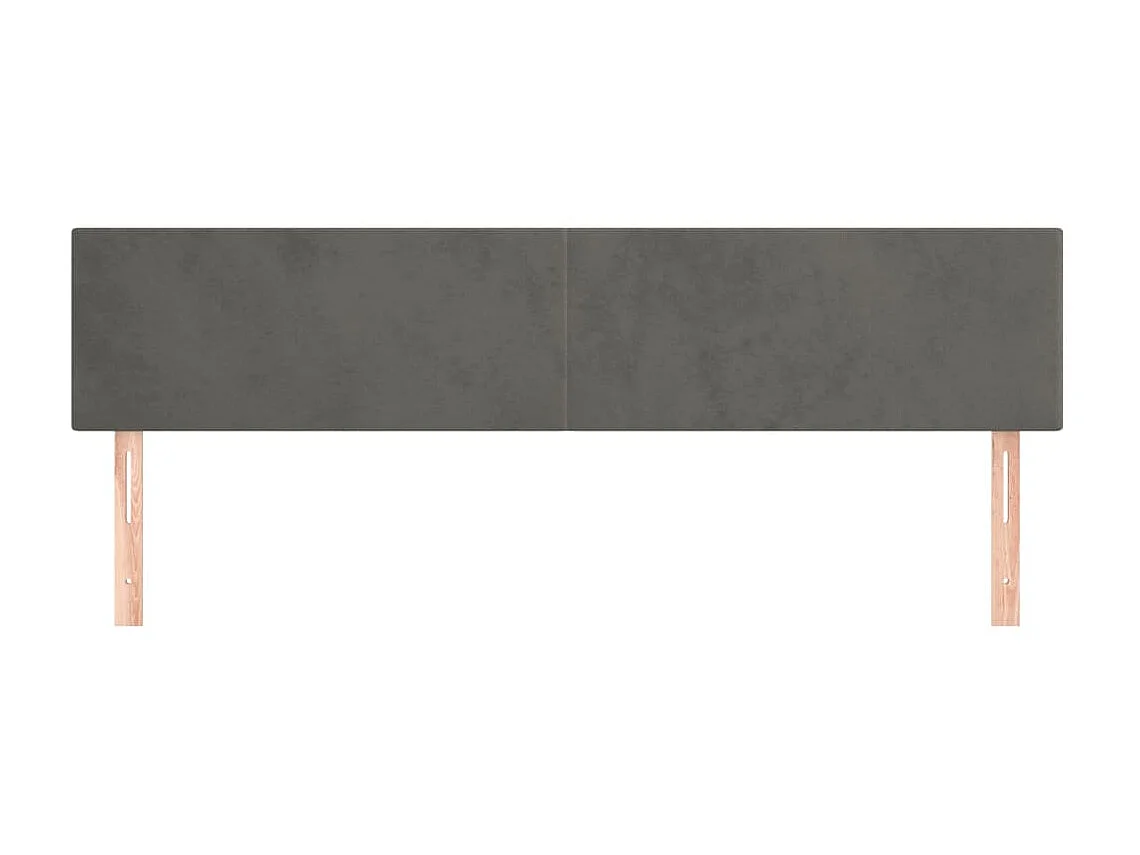 Têtes de lit 2 pcs Gris foncé 100x5x78/88 cm Velours