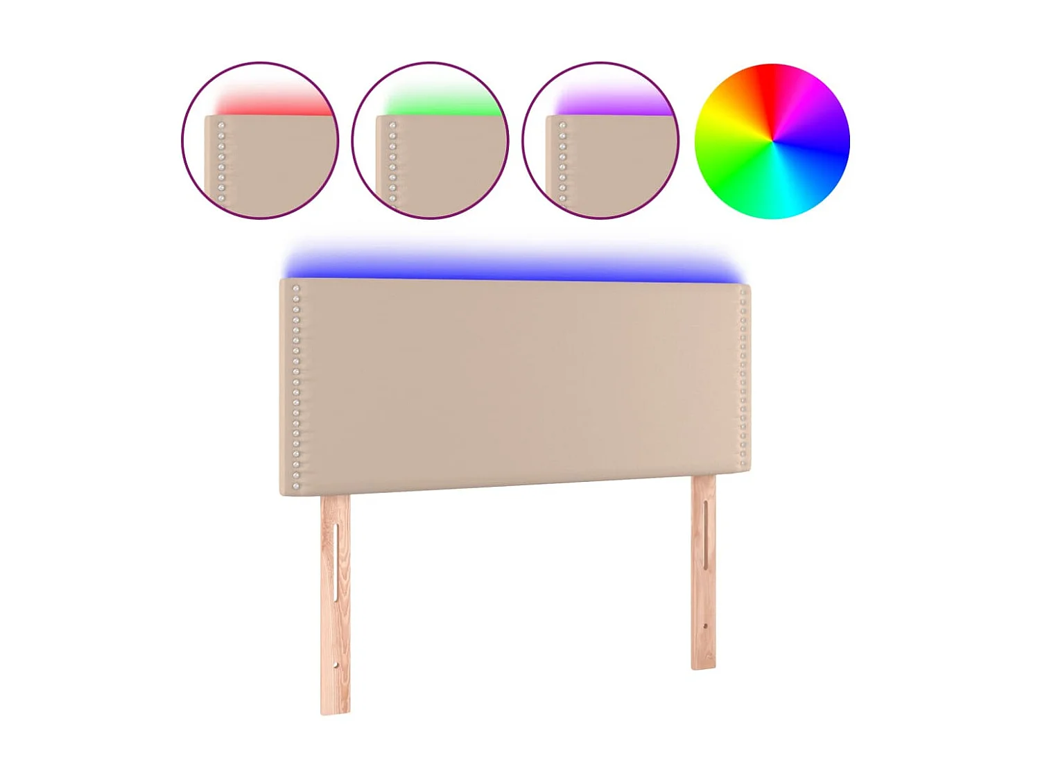 Cappuccino LED-Kopfteil 100x5x78/88 cm Kunstleder