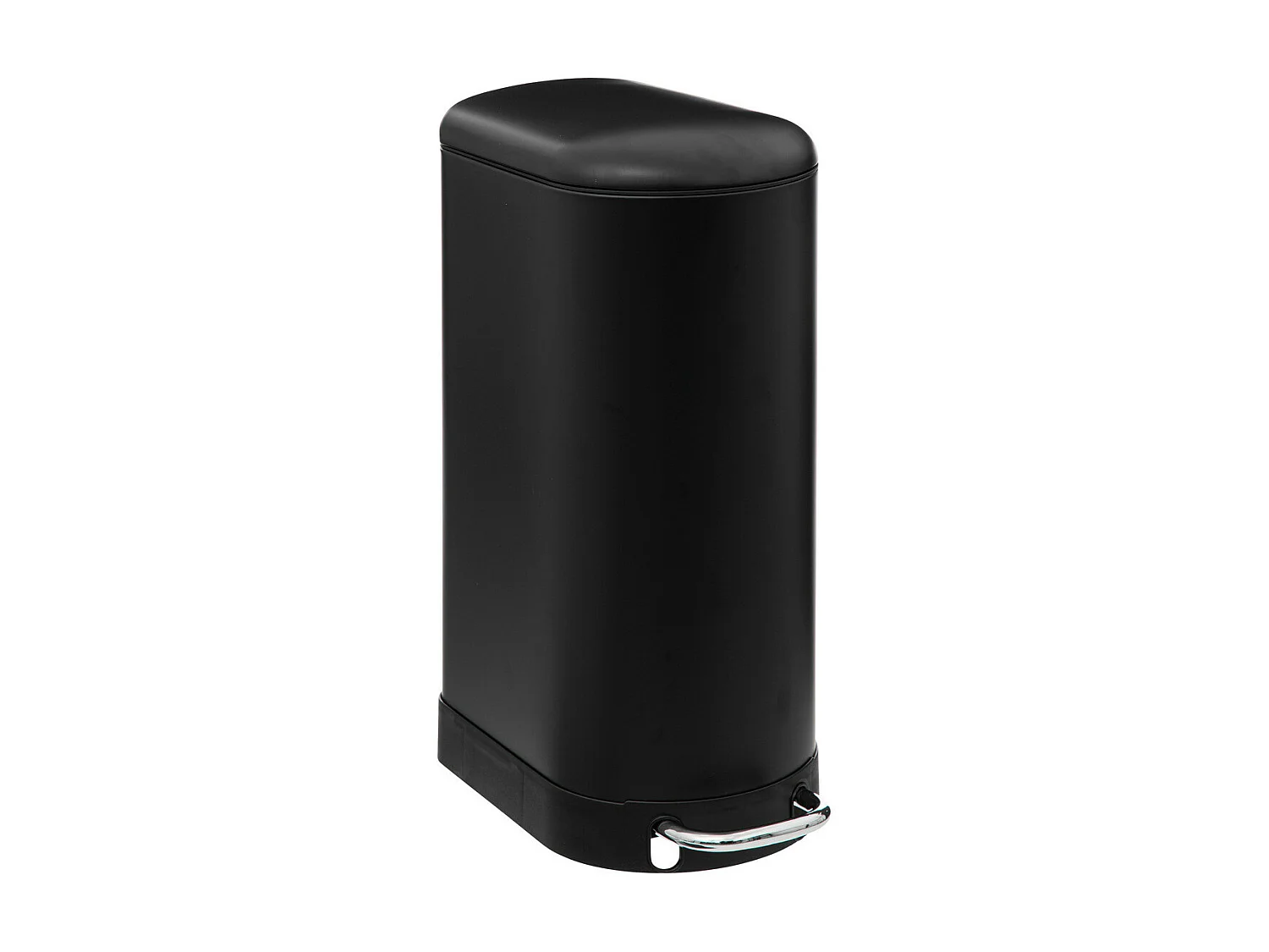 Poubelle 30 Litres en métal Noir ouverture à pédale