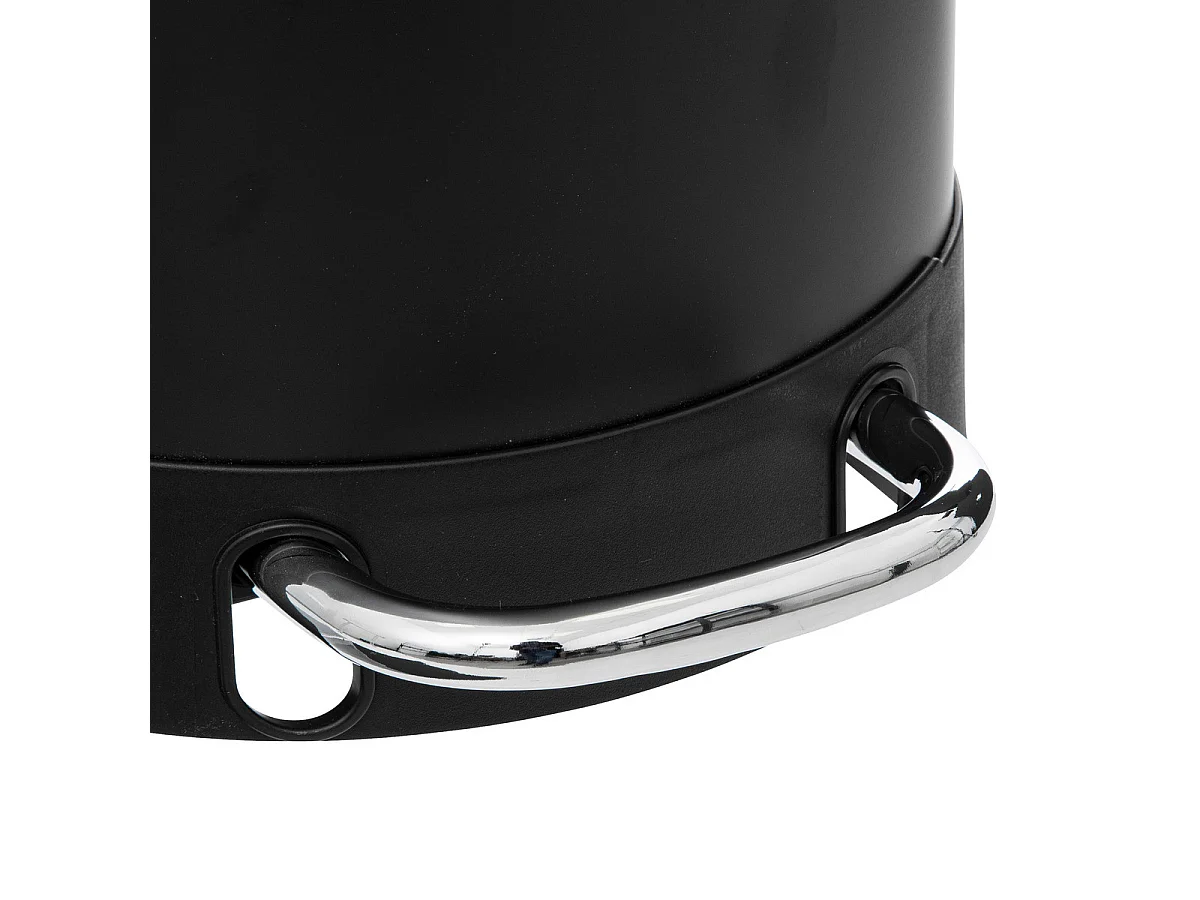 Poubelle 30 Litres en métal Noir ouverture à pédale