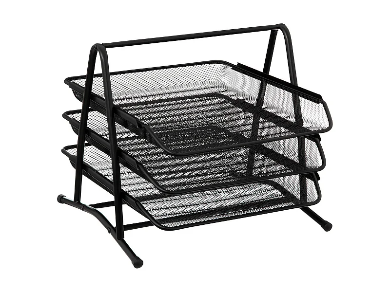 Organiseur de bureau Corbeille à courrier en métal avec 3 tiroirs