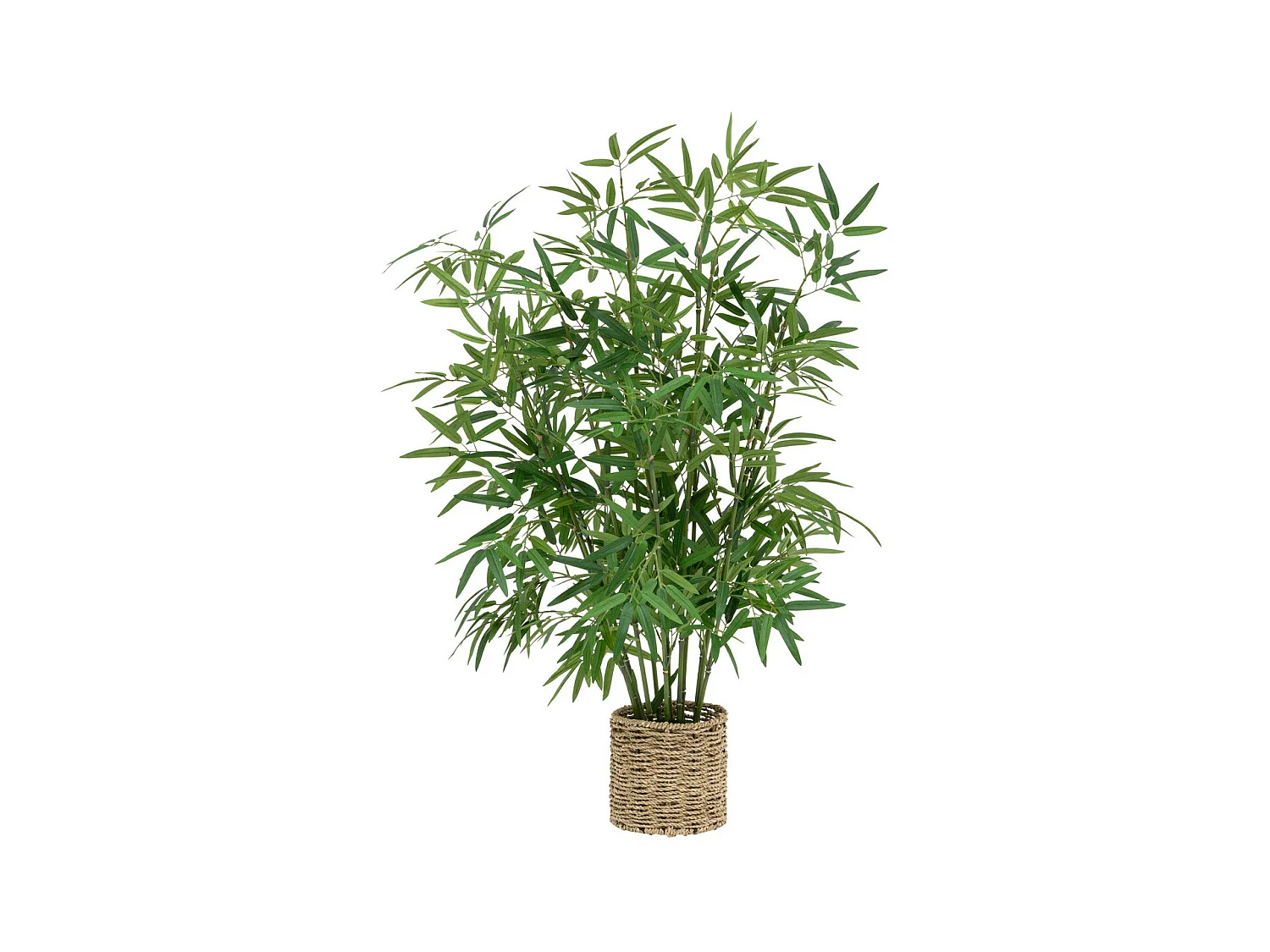 Plante artificielle Bambou dans un Pot en fibres naturelles D 45 x H 100 cm