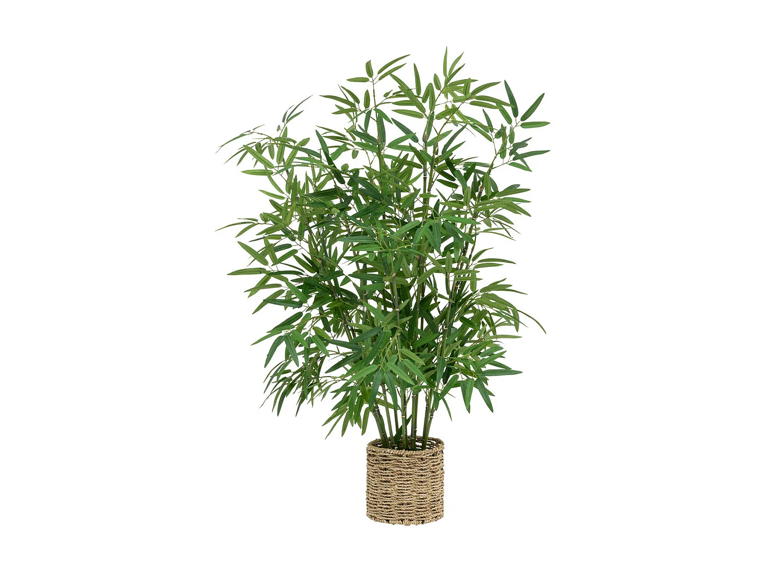 Plante artificielle Bambou dans un Pot en fibres naturelles D 45 x H 100 cm