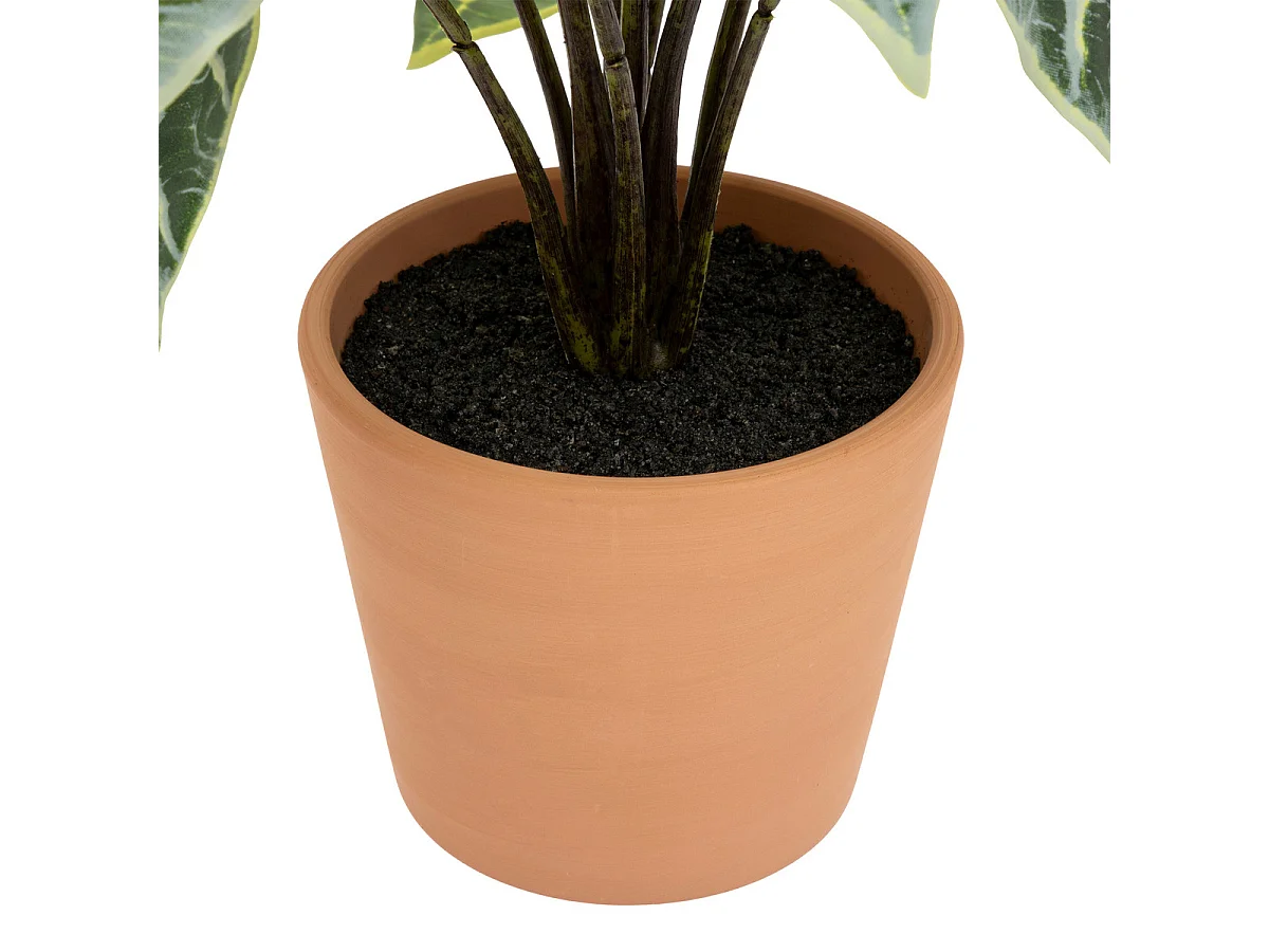 Plante artificielle Alocasia dans Pot en Terre cuite H 43 cm