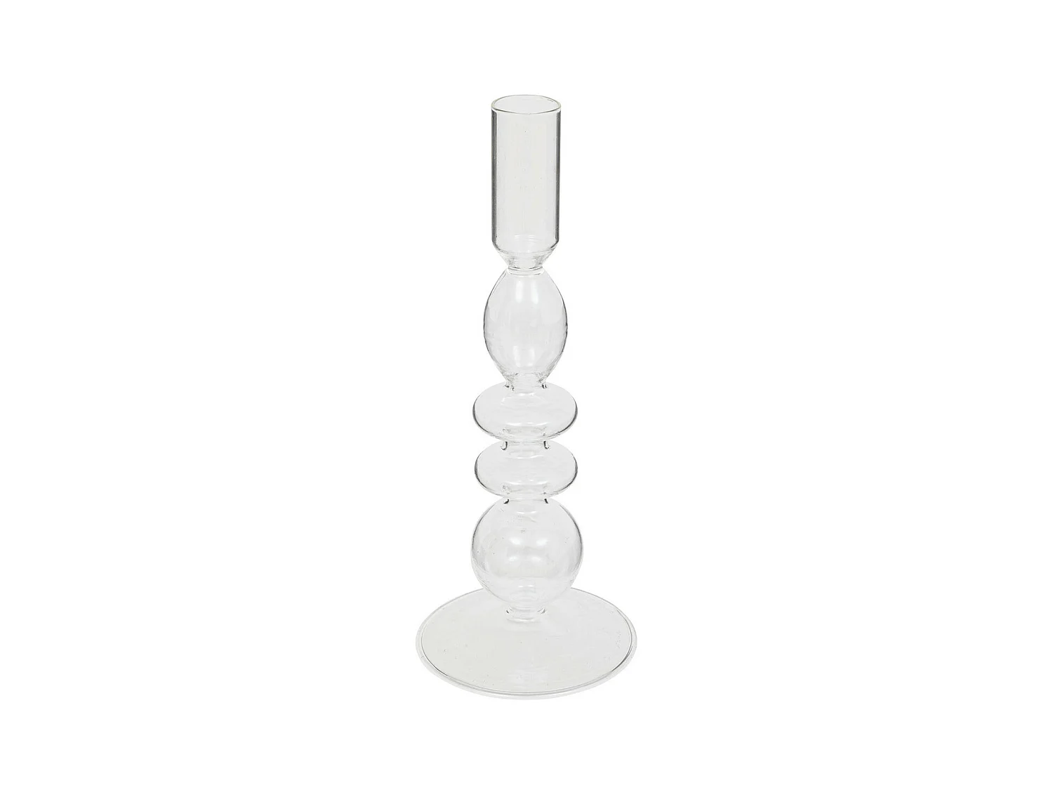 Bougeoir Chandelier en verre transparent D 9 x H 22 cm