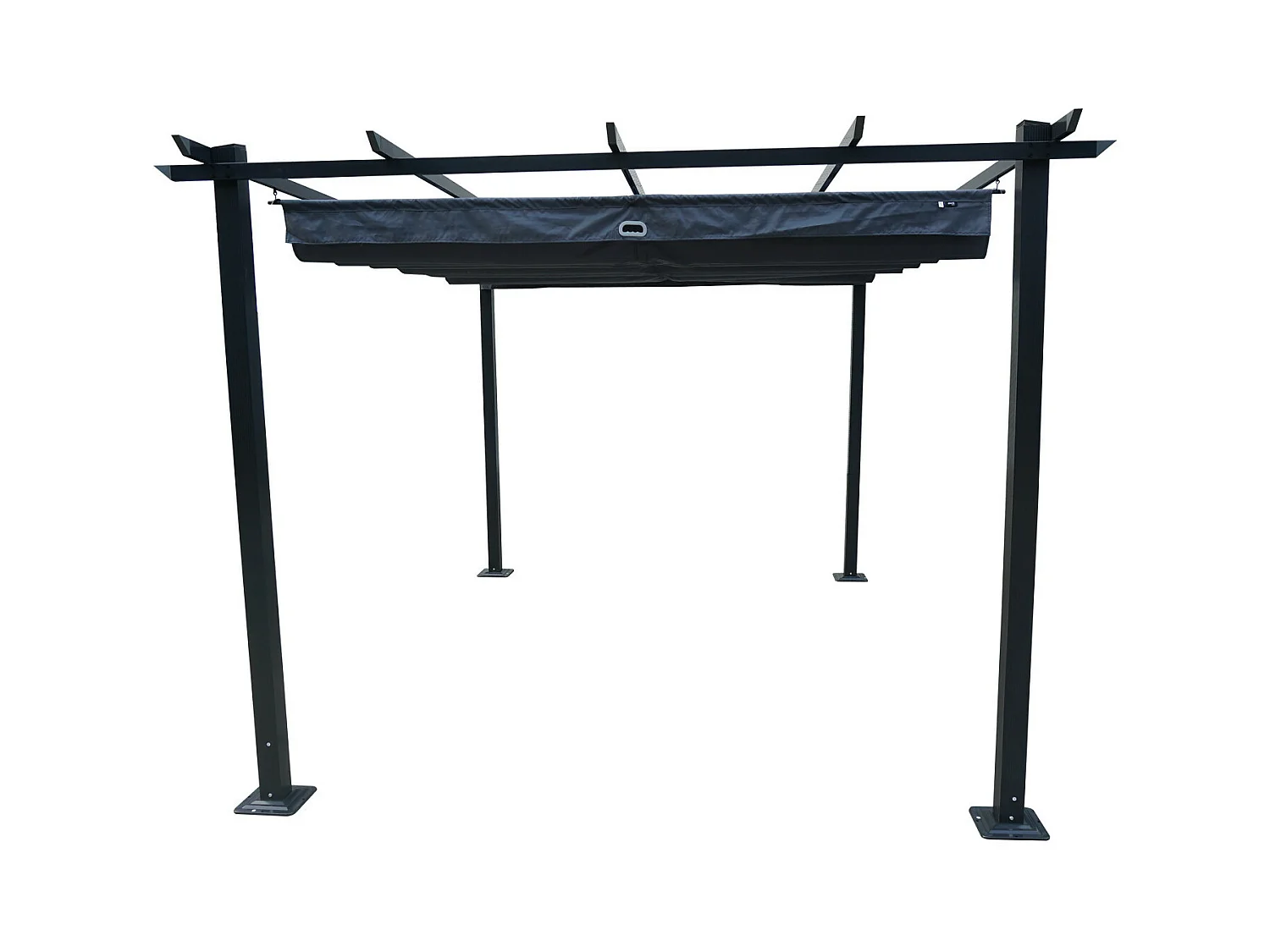 Tonnelle/Pergola en aluminium 3x4m toile coulissante rétractable - anthracite - HAVANA
