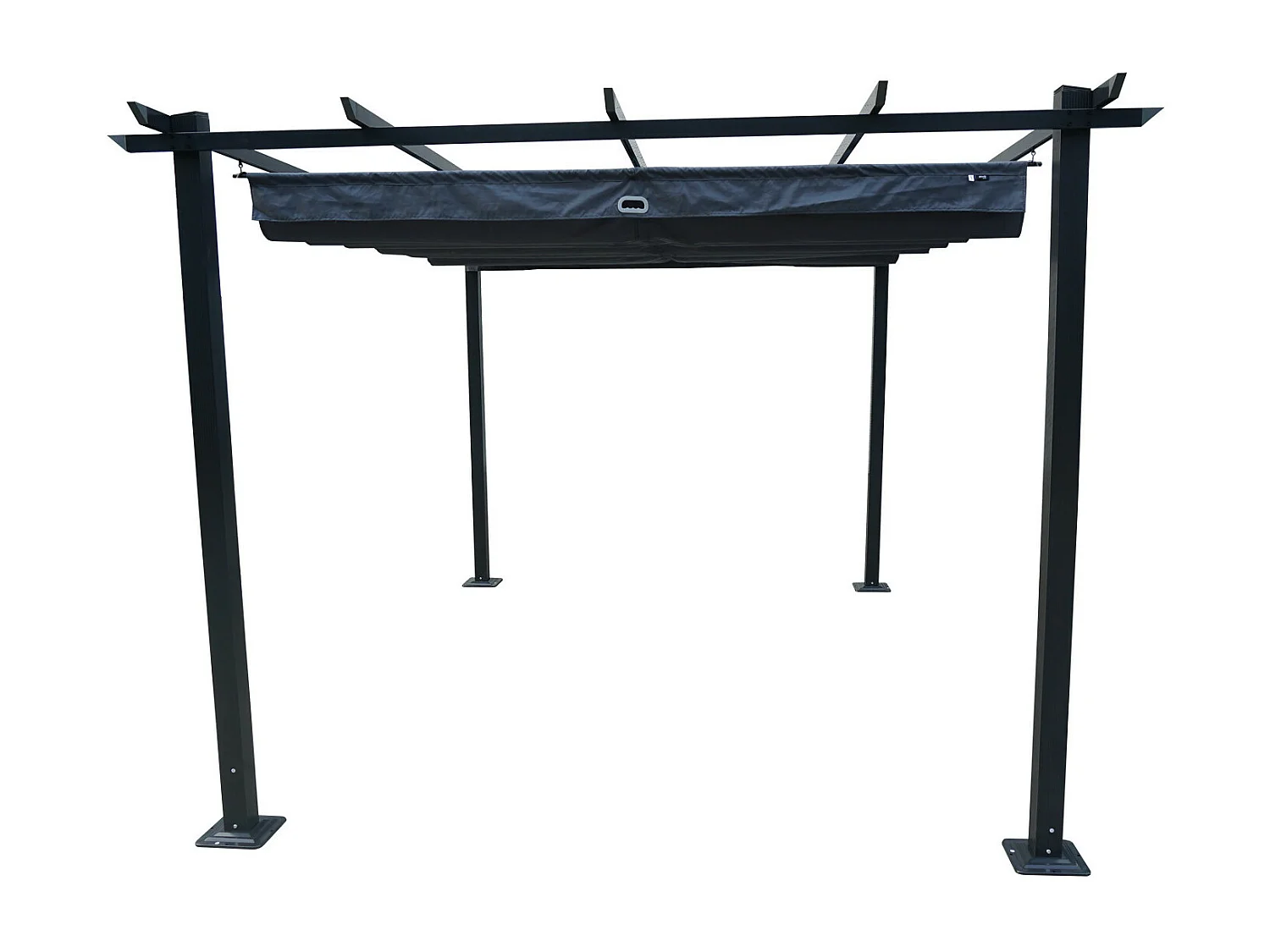 Tonnelle/Pergola en aluminium 3x4m toile coulissante rétractable - anthracite - HAVANA