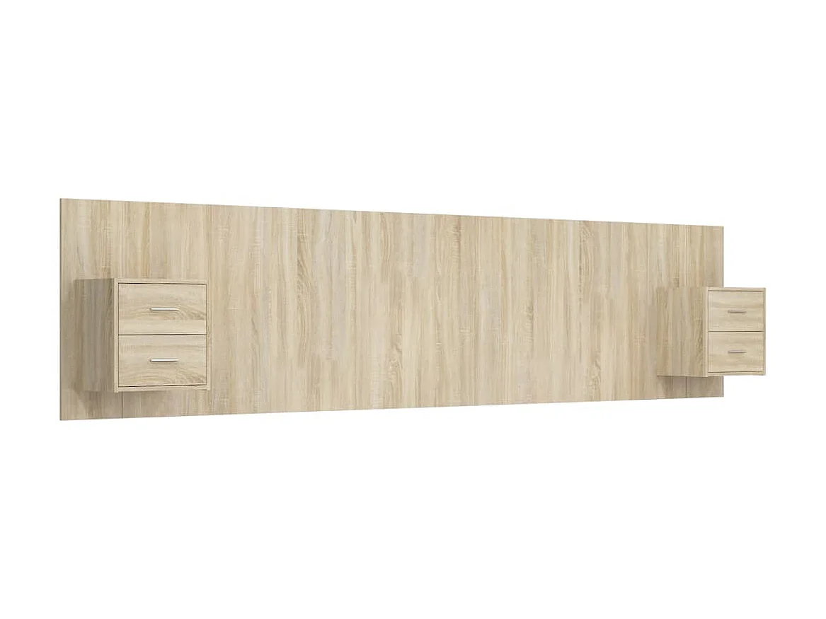 Testiera con armadietti Rovere Sonoma Multistrato