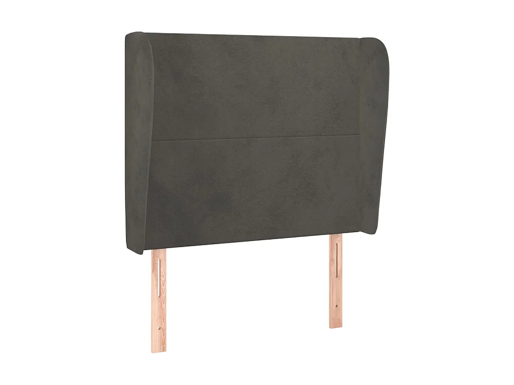 Testiera con orecchie Grigio scuro 103x23x118/128 cm Velluto