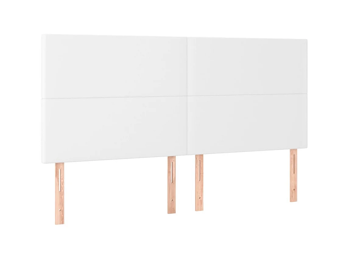 Hoofdborden 4 stuks Wit 80x5x78/88 cm Kunstleer