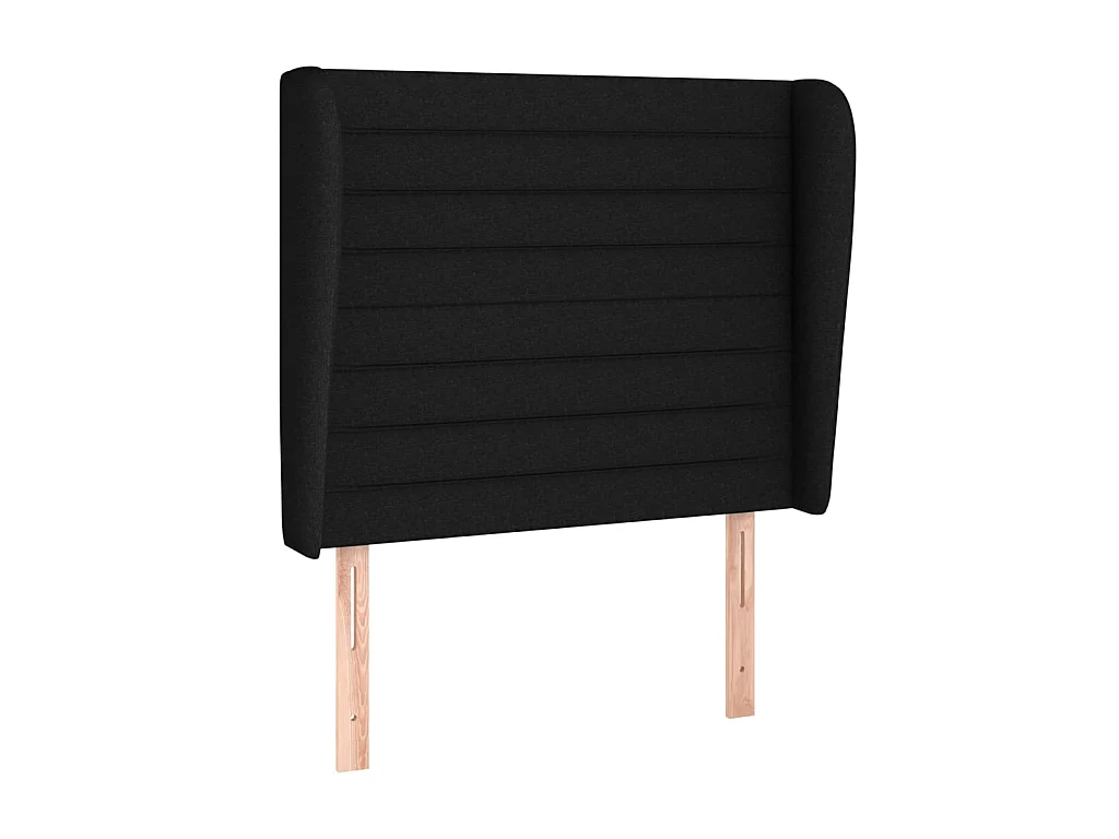 Tête de lit avec oreilles Noir 93x23x118/128 cm Tissu