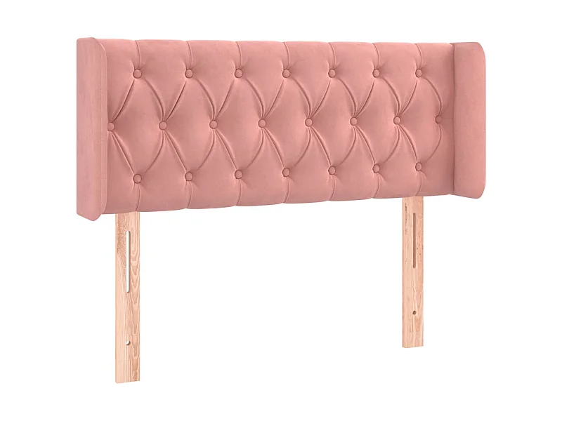 Tête de lit avec oreilles Rose 103x16x78/88 cm Velours