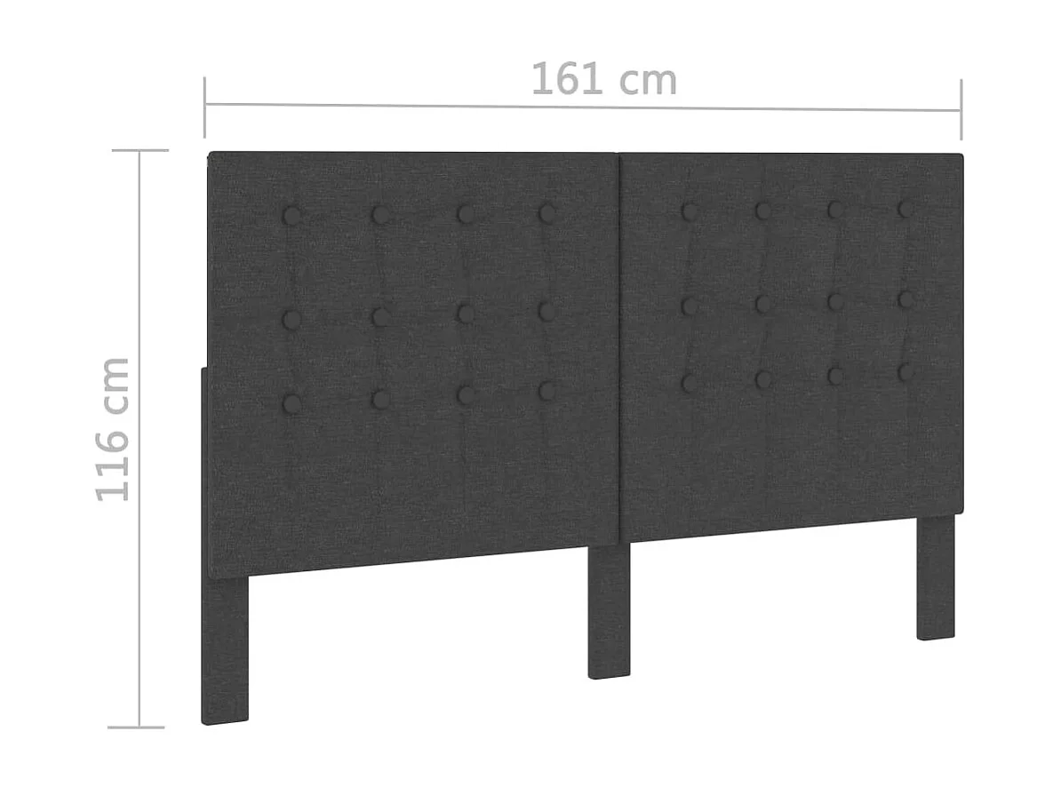 Tête de lit touffetée Gris foncé Tissu 160x200 cm