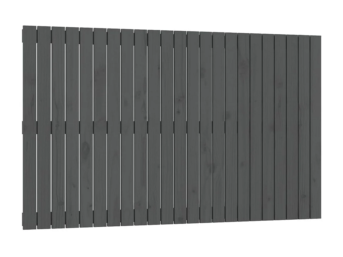 Testiera a muro Grigio 147x3x90 cm Legno di pino massiccio